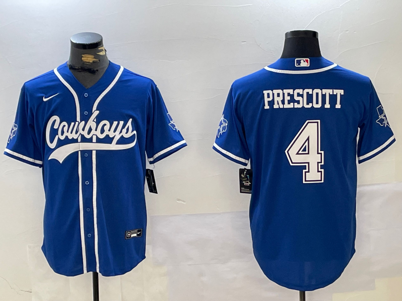Men's Dallas Cowboys Dak Prescott #4 Royal Jersey